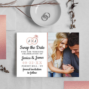 Chic Monogram Wedding Rings Save Or Swap The Date