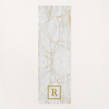 Chic Monogrammed Grey Marble with gold veins