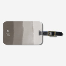 Chic Monogrammed Watercolor Davy Grey Ombre