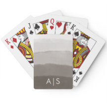 Chic Monogrammed Watercolor Davy Grey Ombre