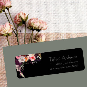 Chic Moody Flowers & Greenery Return Address  Label