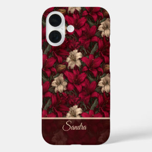 Chic Mother Gift Lilies Flower Name iPhone 16 Case