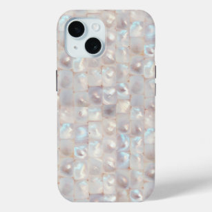 Chic Mother of Pearl Elegant Mosaic Pattern iPhone 15 Case