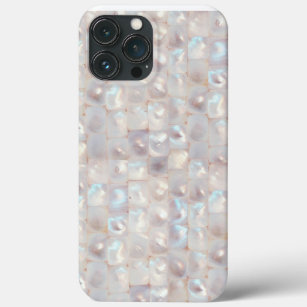 Chic Mother of Pearl Elegant Mosaic Pattern iPhone 13 Pro Max Case