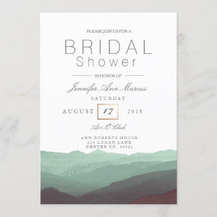 Chic Mountain Watercolor   Bridal Shower Invitation