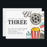 Chic Movie Night Cinema Watch Party Kids Birthday Invitation<br><div class="desc">Cute Movie Night Cinema Watch Party Kids Birthday Invitation</div>