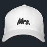 Chic Mrs. black and white cute  Embroidered Hat<br><div class="desc">Chic Mrs. black and white cute Embroidered Baseball Cap
Available in many colours and options</div>