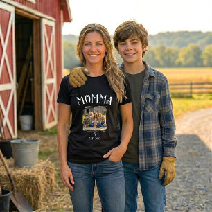 Chic Mum Established Kid Count Photo Black White T-Shirt
