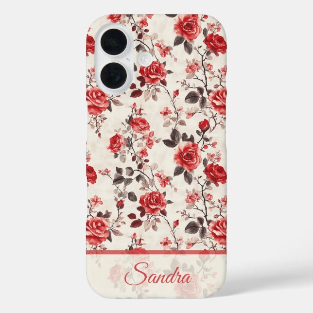Chic Mum Gifts Rose Name Case-Mate iPhone Case (Back)