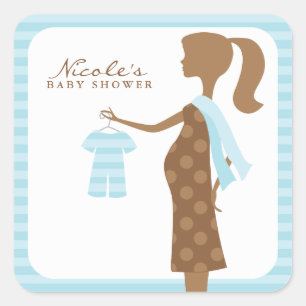 Chic Mum To Be Baby Shower Square Sticker