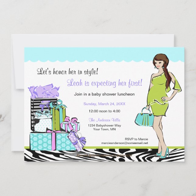 Chic Mum-to-be Shower Invitation 1 (Front)