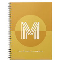 Chic Mustard Yellow Geometric Modern Monogram