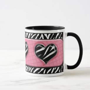Chic My Heart Pink Zebra Print Mug