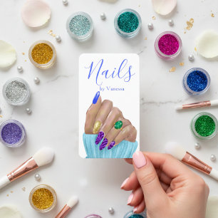 Chic Nail Salon Manicurist Artist Modern QR Code Business Card