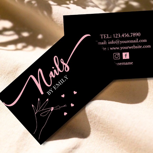 Chic Nail Salon Manicurist Hand Business Card (Creator Uploaded)