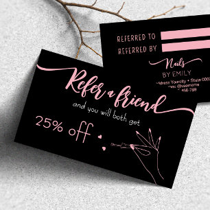 Chic nail salon Refer a friend Referral Card