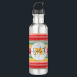 Chic Name and Monogram on Stripes 710 Ml Water Bottle<br><div class="desc">A stylish water bottle features a watercolor stripes pattern accented with your chic initial monogram and first name in a chic script. Create for yourself or give as a gift.</div>