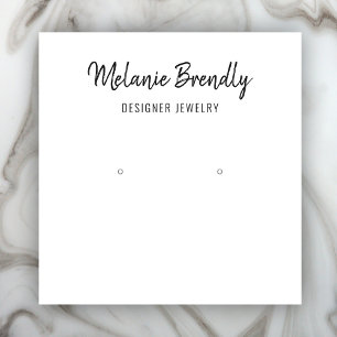 Chic Name Black White Jewellery Earring Display  Square Business Card