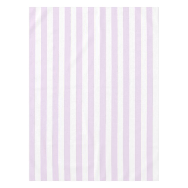 Chic Nautical Pastel Purple Stripes Spring Summer  Tablecloth (Front)