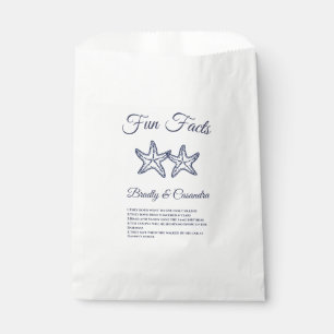 Chic Nautical Wedding Navy Blue Starfish Fun Facts Favour Bag