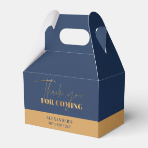 Chic Navy and Gold Birthday Thank you Favour Box