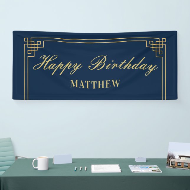 Chic Navy and Gold Gatsby  Banner (Tradeshow)