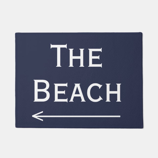 Chic Navy and White Beach and Arrow Doormat (Front)