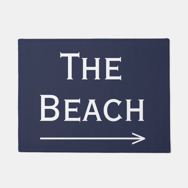 Chic Navy and White Beach and Arrow Doormat (Front)