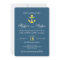 Chic Navy and Yellow Anchor Wedding Invitation