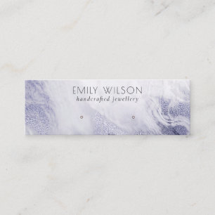 Chic Navy Blue Agate Marble Stud Earring Display Mini Business Card