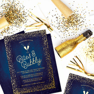 Chic Navy Blue Bites & Bubbly Holiday Party