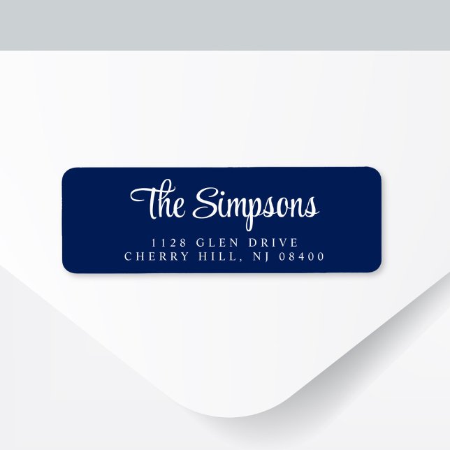 Chic Navy Blue Return Address Label (Creator Uploaded)