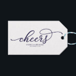 Chic Navy Blue Script Cheers  Gift Tags<br><div class="desc">Chic Navy Blue Script Cheers Gift Tags</div>