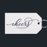 Chic Navy Blue Script Cheers  Gift Tags<br><div class="desc">Chic Navy Blue Script Cheers Gift Tags</div>