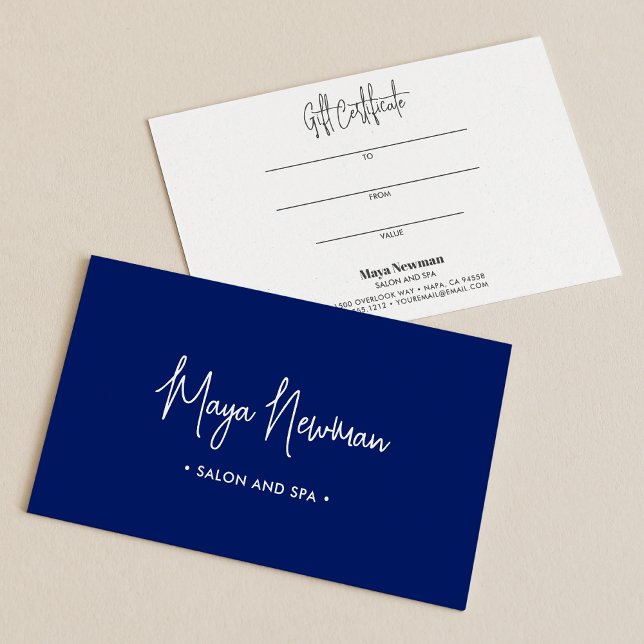 CHIC NAVY BLUE SIGNATURE Monogram Gift Card (Creator Uploaded)