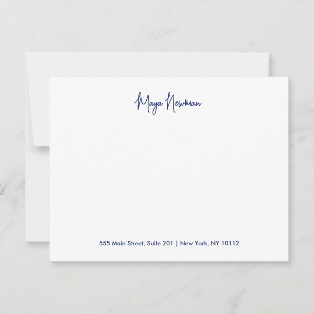 CHIC NAVY BLUE  SIGNATURE MONOGRAM NAME CARD (Front)