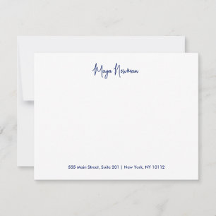 CHIC NAVY BLUE SIGNATURE MONOGRAM NAME CARD