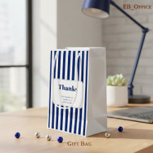 Chic Navy Blue Vertical Stripes Business