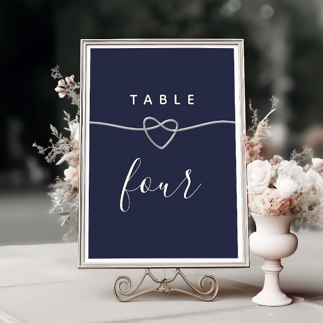Chic Navy Blue Wedding Table Number (Creator Uploaded)