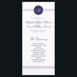 Chic Navy Blue White Monogram Program Rack Cards<br><div class="desc">Customise this beautiful stylish elegant monogram navy blue and white wedding Program Rack Cards. Modern clean and crisp design with a blue text and design on a white background. Matching products can be found in Chic Monogram Navy Blue And White Wedding Collection.</div>