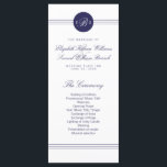 Chic Navy Blue White Monogram Program Rack Cards<br><div class="desc">Customise this beautiful stylish elegant monogram navy blue and white wedding Program Rack Cards. Modern clean and crisp design with a blue text and design on a white background. Matching products can be found in Chic Monogram Navy Blue And White Wedding Collection.</div>