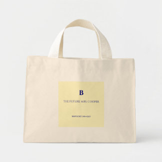 Chic Navy Coastal Monogram Future Mrs Mini Tote Bag