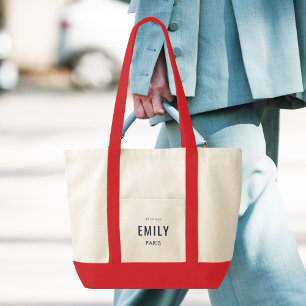 Chic Navy Red Beauty / Fashion Branded Promotional Tote Bag