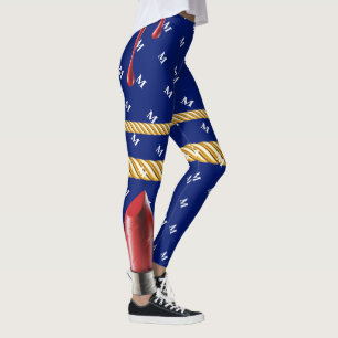 Chic Navy Stylish Lips Gift Bday Beauty Girl  Leggings