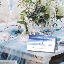 Chic Navy White Watercolor Wedding Reception