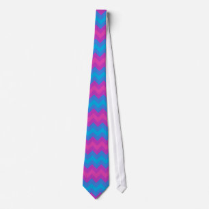 Chic Necktie: Magenta, Purple and Blue Chevrons Tie