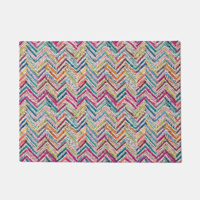 Chic neon colours chevron doormat (Front)