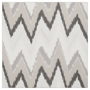 Chic neutral beige ikat tribal chevron pattern fabric