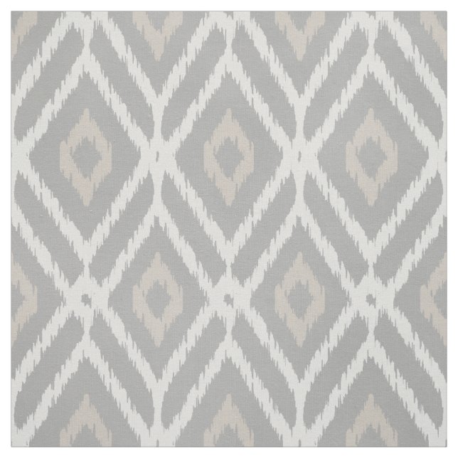 Chic neutral brown beige ikat diamond pattern fabric (Swatch)