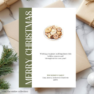 Chic Neutral Christmas Cookies Digital Greeting Holiday Card